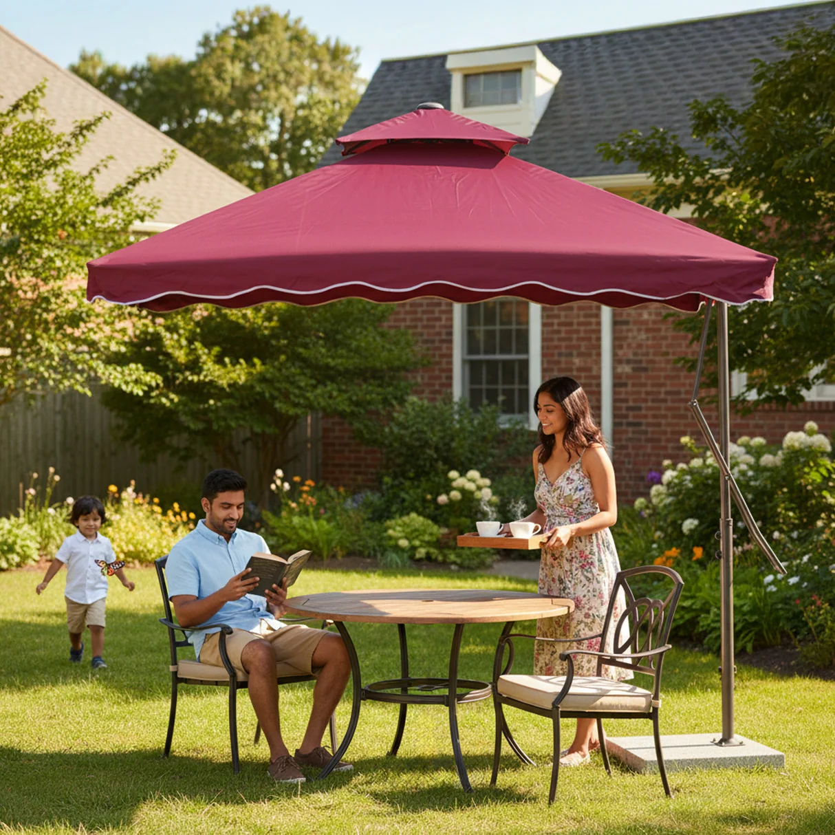 outdoor parasol granite base